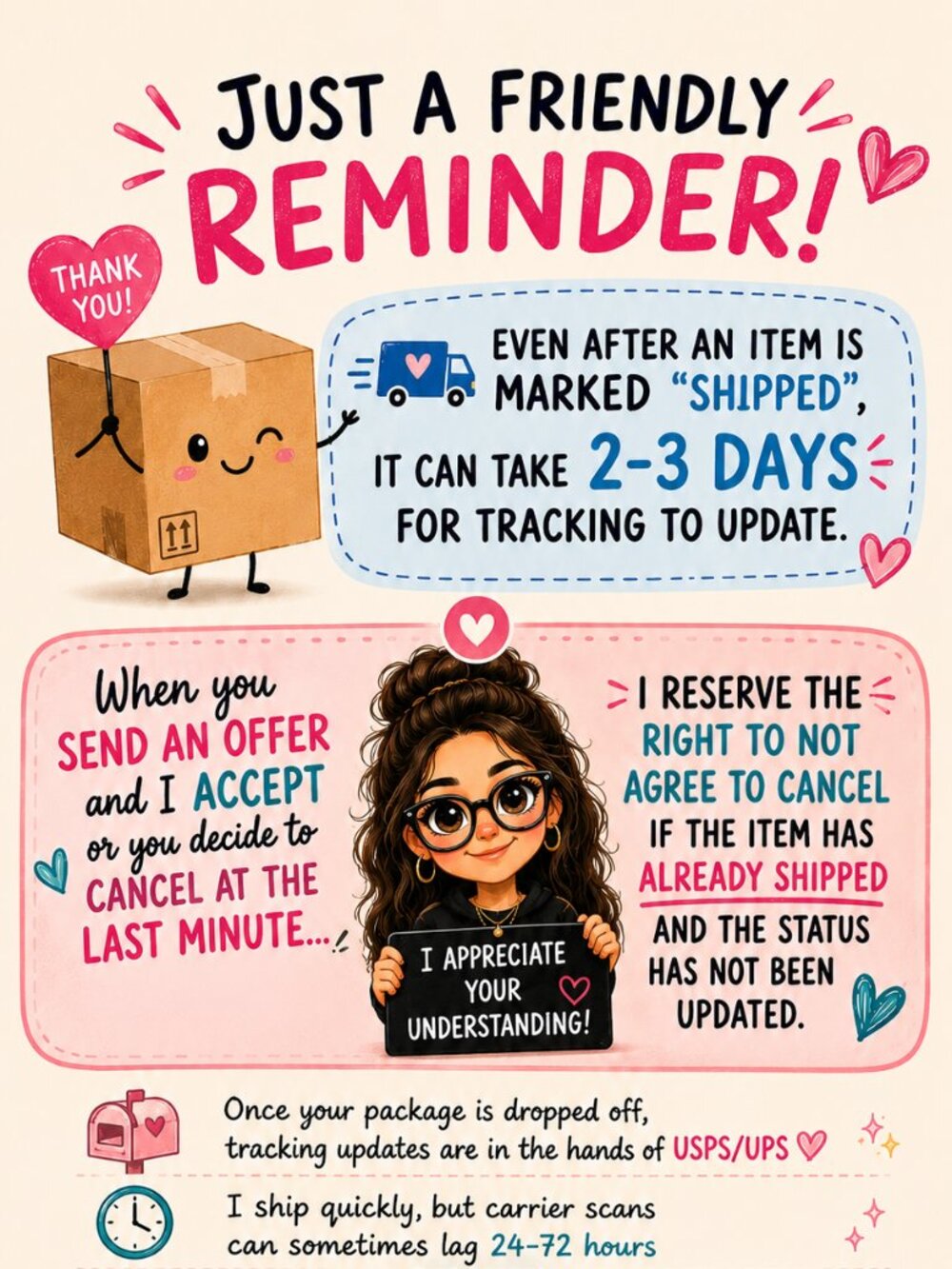 Just a little friendly reminder from your longtime Posher 💖📦